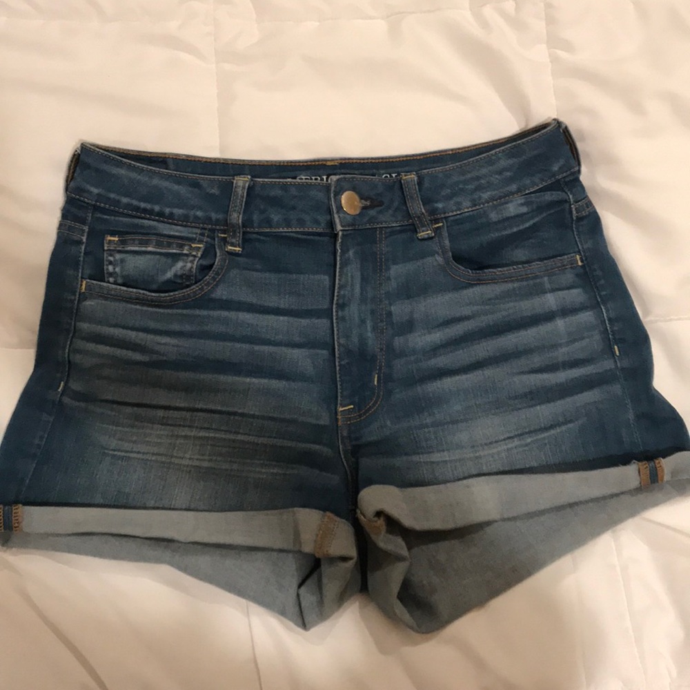American Eagle Hi-Rise Shortie Denim Shorts